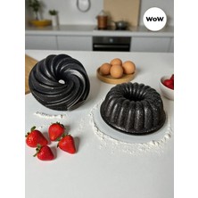 Moontime Alaçatı 2’li Rd -Rüzgar Granit Döküm Kek & Dilimli Döküm Kek - Siyah 26CM