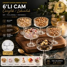 Tunay Cam Ayaklı Sunumluk Kase – 6’lı Set