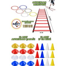 AyrStore Mrt Spor Antrenman Seti 4m Merdiven 12LI Huni 12LI Çanak 12LI Koordinasyon Çemberi, Tek Ebat, Yuv-