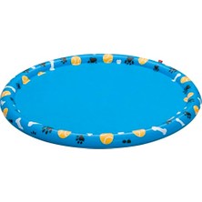 Aydogan's Bestway Evcil Hayvanlar Için Pati Su Matı, Çap 147 Cm, Kaymaz Yüzey, Su Fıskiyesi, Bahçe Hortumu Bağlantısı, Dayanıklı Pvc, Onarım Yamaları Dahil