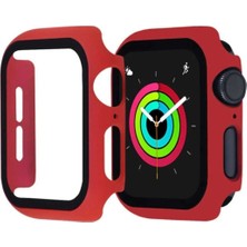 Moontime Alaçatı Apple Watch Seri 2 3 4 5 6 44MM Tam Kaplayan Kasa Korumalı Ekran Koruyucu Kırılmaz Cam