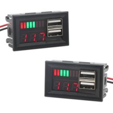 Moontime Alaçatı USB Soketli Voltmetreli Akü Kapasite Göstergesi 12V Pil Uyumlu