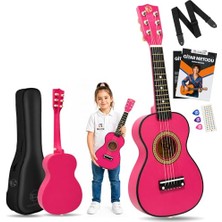Aydogan's Loki T-80PK 6 Telli Pembe Çocuk Gitarı Gerçek Ağaç (Pembe)
