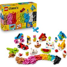 Aydogan's LEGO Classic Renkli Yaratıcı Yapım Parçaları 11045 | 5 Yaş Üzeri Için Kedi ve Yarış Arabası Dahil 14 Farklı Model Oluşturulabilen Oyuncak Yapım Seti, Hediye Fikri (820 Parça)