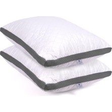 Aydogan's Klimalı Yastık 50X70 cm - Hava Sirkülasyonlu Kapitone Mikrofiber Dış Kılıf 850 gr Silikon Dolgulu Ortopedik Uyku Yastığı (2'li Gri)