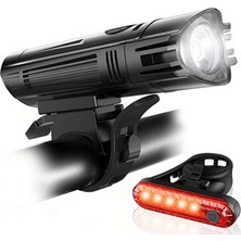 Aydogan's T6 LED 300 Lümen 4 Modlu Su Geçirmez USB Şarjlı Ön Arka Bisiklet Farı Işığı 1300 Mah
