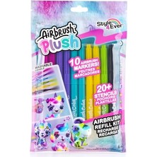 Aydogan's Airbrush Plush - Refill Kit 10 Pens (256) | Yıkanabilir Renkli Kalemleyiciler Airbrush ve Yapışkan Şablonlarla Uyumludur
