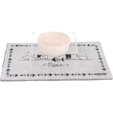 Aydogan's Gobypet  Kabı, Pleksi Kedi  ve Su Kabı ile Paspası, Kedi  Su Kabı, Seramik  ve Su Kabı, Pleksi Kedi Su Kabı, Pet Feeder,  Kasesi (Beyaz Seramik)