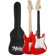 Aydogan's Midex CEG-36RD 8-12 Yaş Çocuklar Için Amfili Full 3/4 36 Inç Elektro Gitar Seti Kırmızı