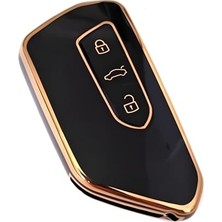 Aydogan's Autohan Keys Volkswagen Golf 8 Uyumlu Akıllı Anahtar Kılıfı, Siyah Altın, Lüks Nano Kaplama, Premium Kalite