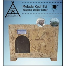 Aydogan's Kedi Evi Dış ve Iç Mekan Kullanımı Için Vernikli Osb Ahşap Takoz Ayaklı 60X41X36 Cm, Demonte