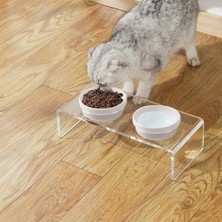 Aydogan's Gobypet  Kabı, Pleksi Kedi  ve Su Kabı ile Paspası, Kedi , Çift Hazneli Seramik Kedi  Ve, Köpek  Kabı, (Beyaz Seramik)