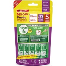 Aydogan's Meow Purée – Tavuklu ve Morina Balıklı Krema Formunda Sıvı Kedi Ödülü (5 x 12G)