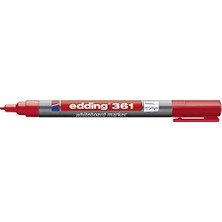 Aydogan's Edding 361 Beyaz Yazı Tahtası Kalemi - Kırmızı - 1 Kalem - Yuvarlak Uçlu 1 mm - Yeniden Doldurulabilir