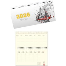 Aydogan's 2026 Haftalık Masa Takvimi Masa Sümeni Büyük Boy 33X16 cm