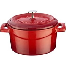 Aydogan's Lava Metal Döküm Mini Tencere, 10 Cm, 0.35 L Hacim, Kırmızı