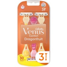 Aydogan's Gillette Venus 3 Tek Kullanımlık Tıraş Makinesi, Kadın, 3 Ejderha Meyvesi Kokulu Tıraş Makinesi