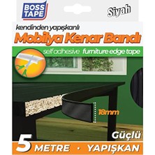 Aydogan's Yuvarlak Mobilya Masa Kenar Bandi, 18 mm x 5 mt Boyut, Siyah