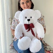 Aydogan's Özgüner Oyuncak 80 cm Dev Pelüş Ayı, Papyonlu, Yumuşak ve Sevimli Büyük Boy Oyuncak, Sarılmalık, Sevgiliye Hediye (Beyaz)