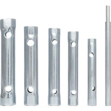Aydogan's Mastertools 6 Parça Boru Tipi Lokma Anahtar Takımı - 8MM-17MM Metrik Çift Taraflı Somun Sıkma Seti - T-Kollu Musluk, Batarya ve Buji Sökme Aparatı - Krom Kaplama Dayanıklı Çelik