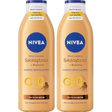Aydogan's Nıvea Q10 Sıkılaştırıcı ve Bronzlaştırıcı Vücut Losyonu 250ML, Kademeli Doğal Bronzluk, 7 Günde Sıkı Cilt, Açık ve Buğday Tenli Ciltler (2 Paketi)