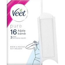 Aydogan's Veet Pure Hipoalerjenik Bikini Bölgesi & Koltuk Altı Için Parfümsüz Sir Ağda Bandı (1 x 16 Adet)