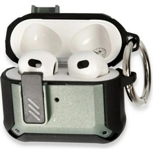 Moontime Alaçatı Airpods 3 (3.nesil) Truva Kılıf - Yeşil Kamera Korumalı Darbe Emici Silikon Kılıf