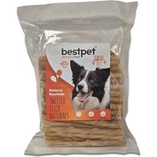 Aydogan's Twisted Stick NATURALS,%100 Doğal Deri Burgu Köpek Ödül Çubuğu 350 gr