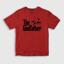 Presmono Unisex Çocuk Kırmızı Logo Film Baba The Godfather T-Shirt