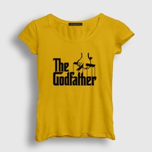 Presmono Kadın Sarı Logo Film Baba The Godfather T-Shirt