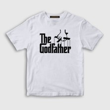 Presmono Unisex Çocuk Beyaz Logo Film Baba The Godfather T-Shirt
