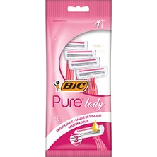 Aydogan's Bıc Pure Lady Kadın Tıraş Bıçağı 4'lü Poşet (3 Bıçak), Aloe Vera ile Zenginleştirilmiş Kayganlaştırıcı Jel Şerit