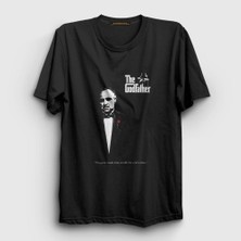 Presmono Unisex Siyah Offer Film Baba The Godfather T-Shirt
