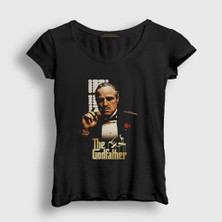 Presmono Kadın Siyah Marlon Film Baba The Godfather T-Shirt