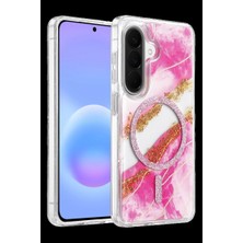 Royaleks Onegif Samsung Galaxy A57 5g Lotus Simli Magsafe Kapak - Pembe