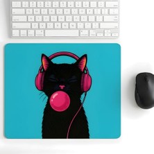 Aydogan's 18X22 cm Desenli Baskılı Mouse Pad Kaymaz Kauçuk Taban Ofis ve Home Ofis Kullanımına Uygun Komik Yazılı Tasarım Yüksek Baskı Kaliteli Küçük Boy Mouse Pad Bilgisayar Laptop Aksesuarı (Bubble Cat)