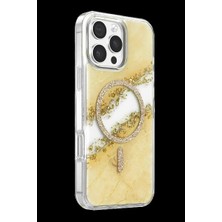 Royaleks Onegif Apple Iphone 16 Pro Max Lotus Simli Magsafe Kapak - Gümüş