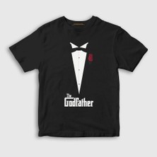 Presmono Unisex Çocuk Siyah Tuxedo Film Baba The Godfather T-Shirt