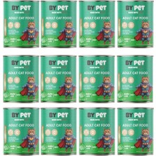 Aydogan's Bypet Yetişkin Kediler Için Kuzu Etli Konserve Yaş  415 gr x 12 Adet