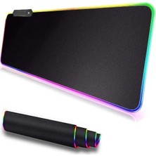 Aydogan's Rgb LED Işıklı 90X40 cm Düz Baskısız Siyah Gaming Mouse Pad