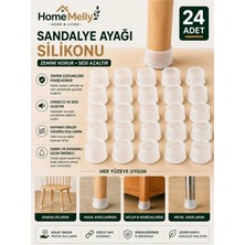 Moontime Alaçatı Silikon Masa Sandalye Ayak Koruyucu Kaydirmaz Sessiz Parke Cizilme Onleyici 24’lu Set