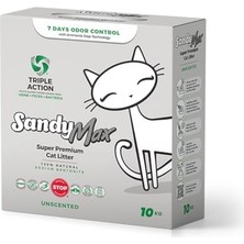 Aydogan's Sandy Max Super Premium Aktif Karbonlu Topaklanan Kokusuz Kedi Kumu 10KG