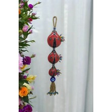 Moontime Alaçatı Kırmızı Uğur Böceği Duvar Süsü, Dekoratif Bahçe, Balkon Süsü ve Nazar Boncuğu 58CM