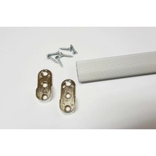 Moontime Alaçatı Gardırop Elbise Askı Borusu Alüminyum Dolap Borusu Oval 1 Adet 70 cm ve 2 Adet Boru Başlığı