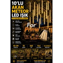 Moontime Alaçatı Bahçe Ev Dekor Süsleme Kayan Işıklar Iç ve Dış Mekan Uyumlu 10LU Akan Yağmur Meteor LED Işık