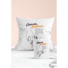 Moontime Alaçatı Canım Babam Baskılı Hediyelik Yastık ve Kupa Seti