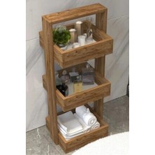 Moontime Alaçatı Çok Amaçlı Ahşap Sepet Banyo Organizer Mutfak Düzenleyici Organizer Sepet Banyo Düzenleyici Sebzelik
