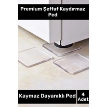 Moontime Alaçatı Premium Üretim Şeffaf Zemin Parke Koruyucu Sandalye Mobilya Çamaşır Makinesi Kaydırmaz Ped 4 Adet