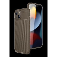 Royaleks Apple Iphone 15 Kılıf Auto Focus Karbon Kapak - Kahverengi