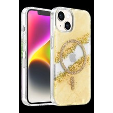 Royaleks Onegif Apple Iphone 14 Lotus Simli Magsafe Kapak - Gümüş